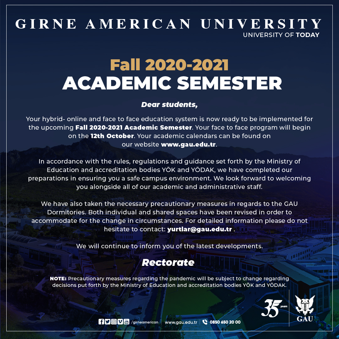 Fall 2020-2021 Academic Semester