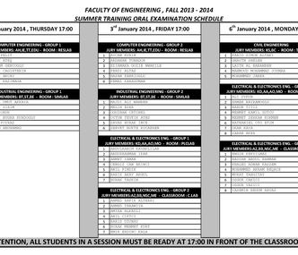 ORAL EXAM LISTS ARE ANNOUNCED