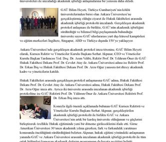 GAÜ-AÜ Hukuk Fakülteleri İşbirliği
