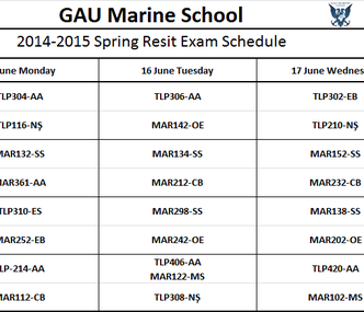 2014-2015 SPRİNG RESİT EXAMS