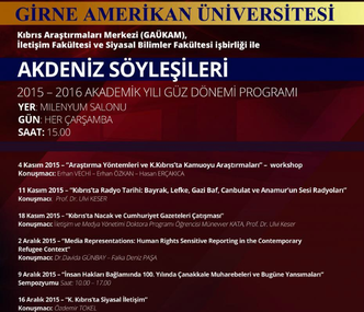 AKDENİZ SÖYLEŞİLERİ / 06 OCAK 2016 / Kuzey Kıbrıs'ta Sosyal Medya Kullanımı / Konuşmacı: Yrd. Doç. Dr. Feriha DİKMEN