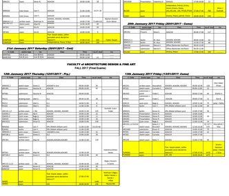 Final Exam Timetable