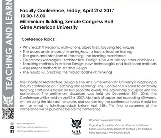 Teaching and Learning Friday April 21st 2017