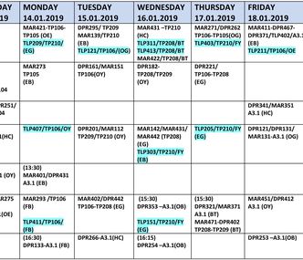 2018-2019 sonbahar Final sınavları zaman cizelgesi/2018-2019 FALL FINAL EXAMINATION TIME TABLE