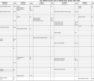 Final zaman cizelgesi/time table of finals