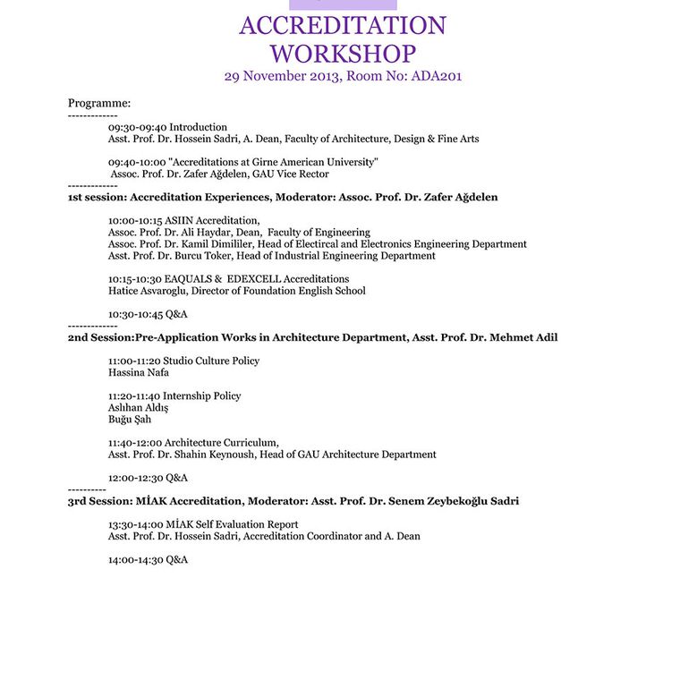 Accreditation Workshop
