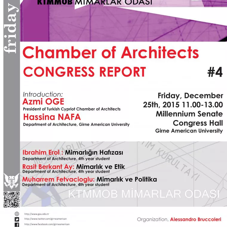 FRIDAY SEMINAR- "CHAMBER OF ARCHİTECTS CONGRESS REPORT"