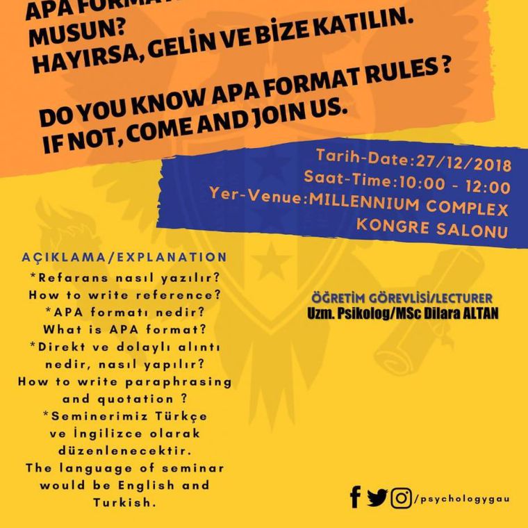 APA FORMATI KURALLARINI BİLİYOR MUSUN?